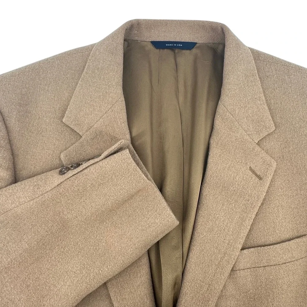 Brooks Brothers Camel Hair Blazer Men 44L Tan Brown Old Money Quiet Luxury
